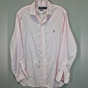 Polo Ralph Lauren Classic Fit Men’s Medium Pink Striped Button Down Shirt